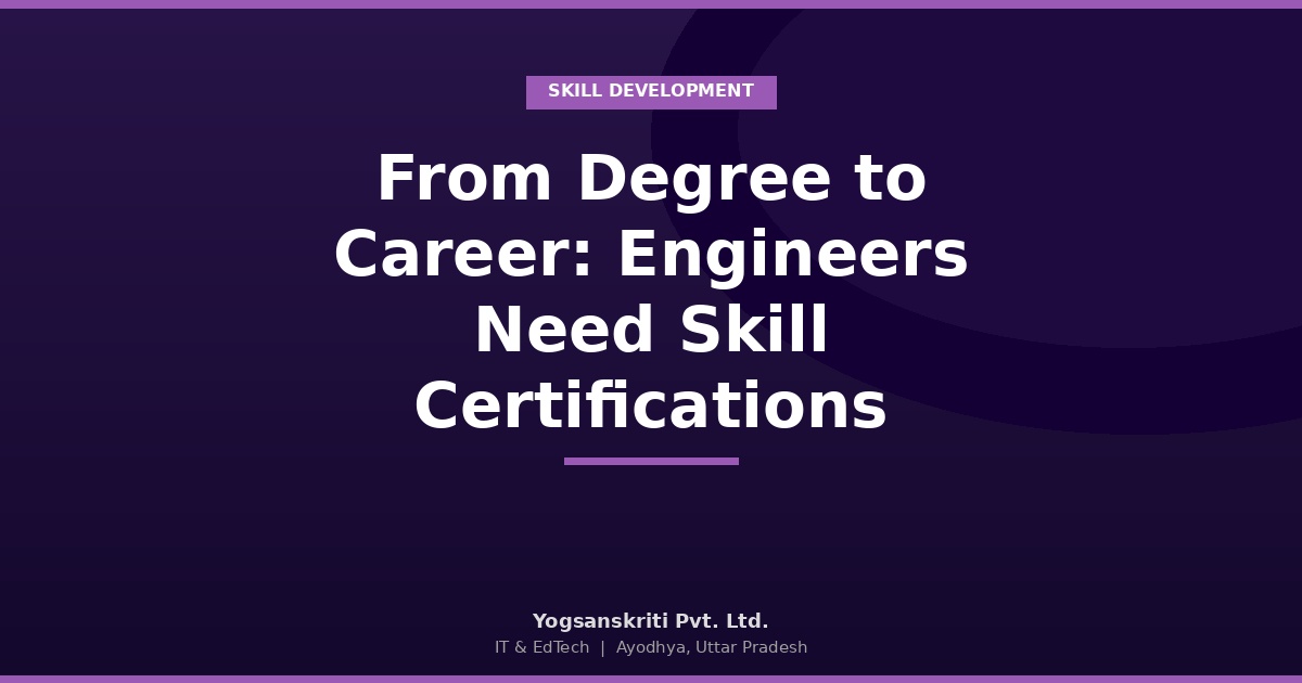 From Degree to Career: Why Engineering Students in Tier 2–3 India Need Skill Certifications — Not Just a B.Tech batch